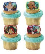 DecoPac 12 Jake and The Neverland Pirates Cupcake Cake Rings Party Favors
