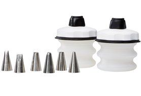 OXO Good Grips Baker&#039;s 8-Piece Silicone Decorating Bottle Kit, Clear/Red N18