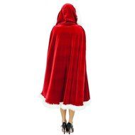 Cloak Costume ,BeautyVan Red Velvet Christmas Hooded Cape Women fashion Cloak Deluxe Costume N3