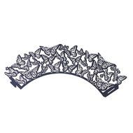 UNIQLED Pack of 50 Dancing Butterfly Filigree Bake Cake Paper Cups Little Vine Lace Laser Cut Liner Cupcake Wrappers... N11