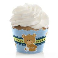 Boy Baby Teddy Bear - Cupcake Wrappers - Set of 12