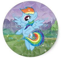 My Little Pony Rainbowdash Birthday Edible Image Photo 8&quot; Round Cake Topper Sheet Personalized Custom Customized...