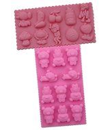 Zicome Non-stick Silicone Bear Cartoon Chocolate Candy Pastry Making Mold Ice Tray Set of 2