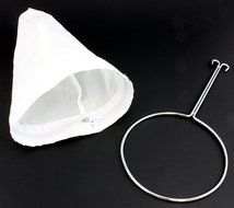 Thai Iced Tea Filter, Traditional Stainless Steel Thai Tea Strainer with Zipper Removable Strainer Sock N10
