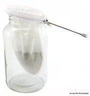 Thai Iced Tea Filter, Traditional Stainless Steel Thai Tea Strainer with Zipper Removable Strainer Sock N11