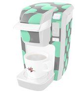 Kearas Polka Dots Mint And Gray - Decal Style Vinyl Skin fits Keurig K10 Mini Plus Coffee Makers (KEURIG NOT INCLUDED) N3