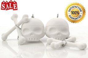 Wishstone Mr &amp; Mrs Bone Sugar Skull &amp; Crossbones Tea infuser Set of 2 - Good Addition To Nessie Loch Ness Monster... N5