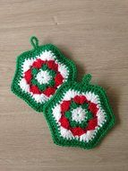 Crochet pot holders in Christmas motive, crochet potholders N4