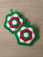 Crochet pot holders in Christmas motive, crochet potholders N5
