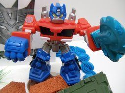 Transformers 10 Piece Birthday Cake Topper Set Featuring Bumblebee and Optimus Prime Figures with Themed Decorative... N5