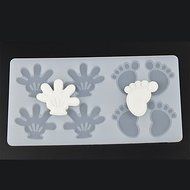 Sher 8 Hole Baby's Hands and Feet Shape Chocolate Plugin Mold for Cake Decoration Baking Mold Silicone Material