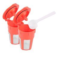 Powstro Reusable Coffee Filter, 2pcs Refillable Compatible with Keurig 2.0 K-Carafe (with Coffee Spoon) N5