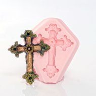 Rustic Cross Silicone Mold Food Safe Fondant, Candy, Chocolate, Craft, Resin, Clay Flexible Mold N5