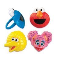 Sesame Street 24 Cupcake Rings Elmo Big Bird Birthday bag Fillers Favors, Prizes N3