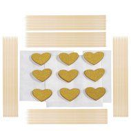 Love Heart Cupcake Toppers, Gold Glitter Heart Large Cupcake Toppers for Golden Wedding, Weddings, Bridal, Baby... N3
