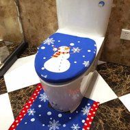 MORECOME Christmas Decoration Christmas Snowman Lid Single Toilet Cover (D) N2