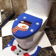MORECOME Christmas Decoration Christmas Snowman Lid Single Toilet Cover (D) N3