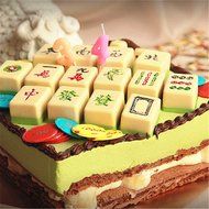 Yunko The Intact Chinese Mahjong 1:1 Chocolate Ice Cube Soap Candy Mold Silicone Cake Decor (2 Pack) N5
