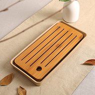 CCWY Water storage at home daily tea round Fang Gan tray Kung Fu bamboo ceramic tea set four small trays,Stoneware... N2