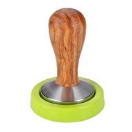 58mm Coffee Tamper Stainless Steel Base Barista Espresso Bean Press Wood Grip N3