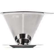 cafellissimo Stainless Steel Reusable Paperless Coffee Filter Pour-Over Coffee Maker with Mesh Bottom N5