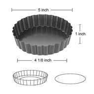 Quiche Pans, Homono Commercial Grade Non Stick Removable Bottom 5 Inch Mini Tart Pans (Pack of 6) N3