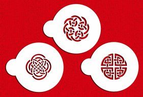 Designer Stencils C317 Celtic Knots Cookie Stencils, Beige/semi-transparent