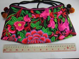 1pc. HMONG Bag Hill Tribe Ethnic Embroidered Sling Crossbody Shoulder Purse Multi color