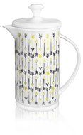 The French Press Coffee Company Porcelain &amp; Stainless Steel Bow-handle French Press - Borders Orange N4