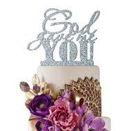 Sugar Yeti Made In USA Wedding Cake Topper God Gave Me You #22 Gold Mirror N14