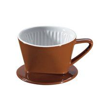 Cilio Size 6 Brown White Porcelain Coffee Filter Holder N2