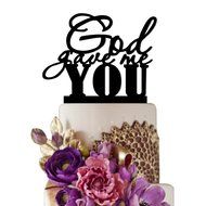 Sugar Yeti Made In USA Wedding Cake Topper God Gave Me You #22 Gold Mirror N16