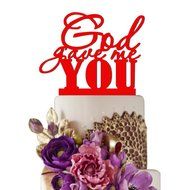 Sugar Yeti Made In USA Wedding Cake Topper God Gave Me You #22 Gold Mirror N17