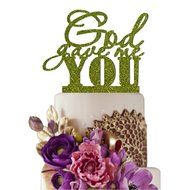 Sugar Yeti Made In USA Wedding Cake Topper God Gave Me You #22 Gold Mirror N18