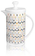 The French Press Coffee Company Porcelain &amp; Stainless Steel Bow-handle French Press - Borders Orange N8