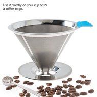 Paperless Pour Over Coffee Dripper - Stainless Steel Permanent Reusable Coffee Filter For Chemex-Hario V60 and... N7