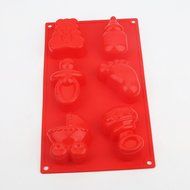 6-Cavity Pacifiers Feet Bottles Silicone Cake Molds DIY Creative Cake Mold Chocolate Mold Candy Mold(Random Color... N2