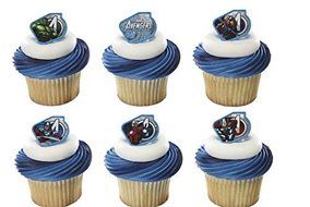Marvel Avengers Superhero Hero Cupcake Rings - 24 ct