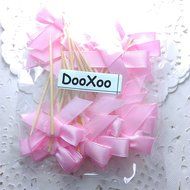 DOOXOO Lovely Small Ribbon Bow Cupcake Topper Baby Shower Birthday Party Cake Topper Wedding Party Cake DIY Decoration... N4