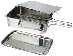 ExcelSteel Stainless Steel Stovetop Smoker, 14 1/2" X 10 1/2" X 4", Silver N2