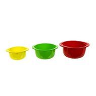 Melanine Nesting Mixing Prep Bowls Set of 3 Colors Oval Shaped