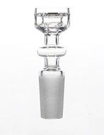 MERITOP Pure Crystal Quartz Double Stack Stacker Diamond Knot (14mm Male) N7