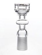 MERITOP Pure Crystal Quartz Double Stack Stacker Diamond Knot (14mm Male) N10