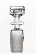 MERITOP Pure Crystal Quartz Double Stack Stacker Diamond Knot (14mm Male) N11