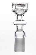 MERITOP Pure Crystal Quartz Double Stack Stacker Diamond Knot (14mm Male) N12