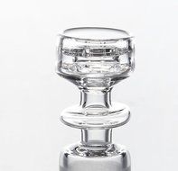 MERITOP Pure Crystal Quartz Double Stack Stacker Diamond Knot (14mm Male) N13