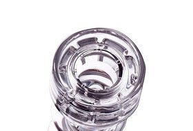 MERITOP Pure Crystal Quartz Double Stack Stacker Diamond Knot (14mm Male) N15
