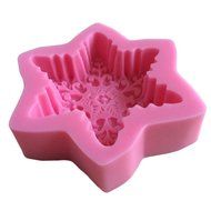 LYNCH Snow Flake Shape Chocolate 3D Silicone Mold Sugar Craft Cake Tools,Pink N2