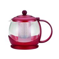 BonJour Tea "Prosperity" Borosilicate Glass Teapot with Plastic Frame, 42-Ounce, Black N3