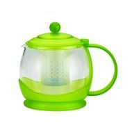 BonJour Tea "Prosperity" Borosilicate Glass Teapot with Plastic Frame, 42-Ounce, Black N4